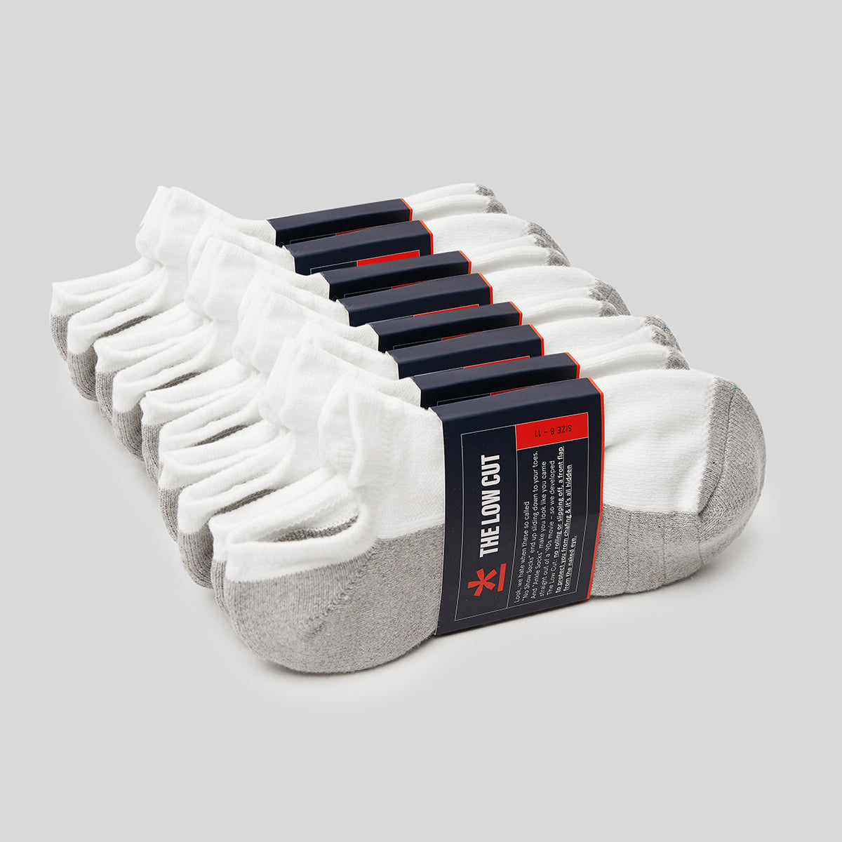8 pack white low cut socks